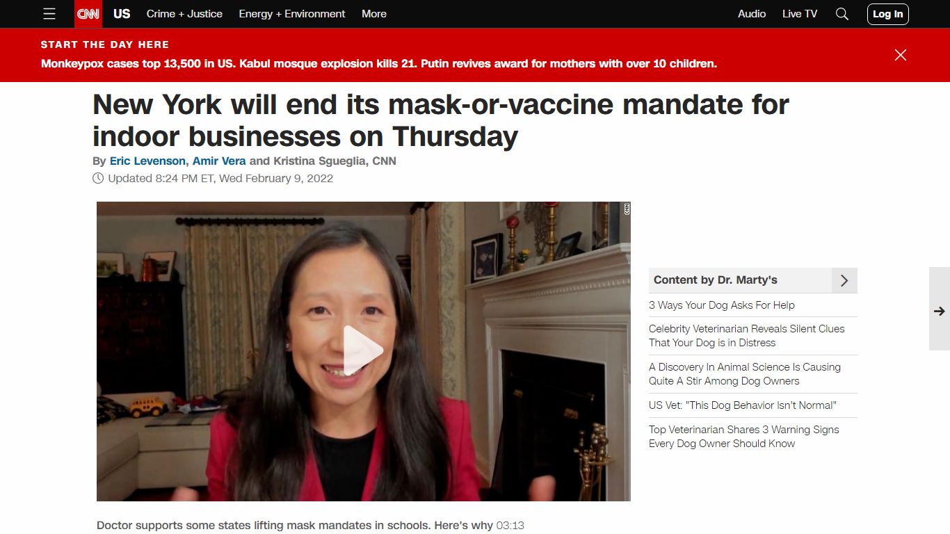 New York will end its mask-or-vaccine mandate for indoor ... - CNN